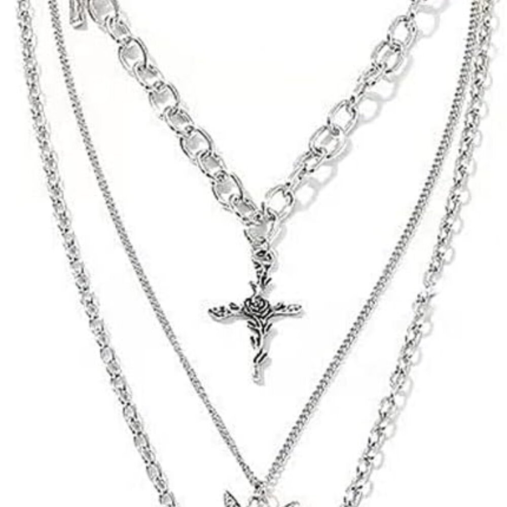 Dainty Punk Layering Chunky Chain Toggle Necklace Boho Jewelry Set Layered Butte